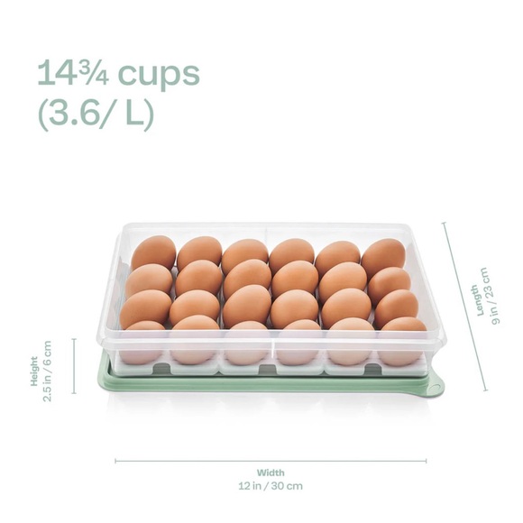 Tupperware Snack-Stor Large Container with Egg Inserts - Picture 2 of 2